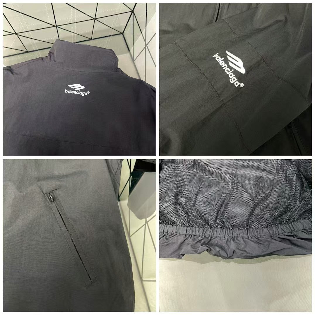 White striped spliced assault jacket