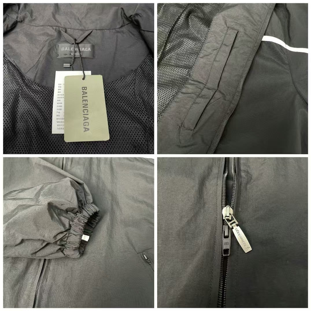 White striped spliced assault jacket