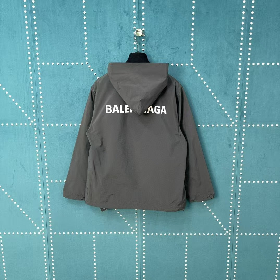 Back Logo Printed Hoodie Jacket