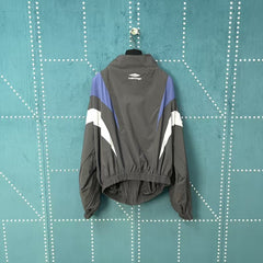Red and blue spliced assault jacket