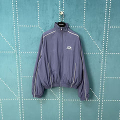 Navy Blue Half Loop Embroidered Reflective Strip Jacket