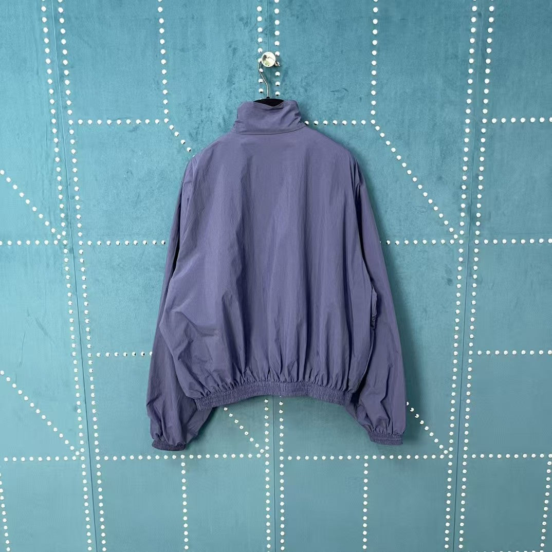 Navy Blue Half Loop Embroidered Reflective Strip Jacket