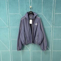 Navy Blue Half Loop Embroidered Reflective Strip Jacket