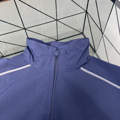 Navy Blue Half Loop Embroidered Reflective Strip Jacket