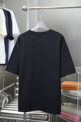 Early Spring New 3D Leather Brand Hardware Letter Logo Short Sleeve