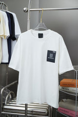 Early Spring New 3D Leather Brand Hardware Letter Logo Short Sleeve