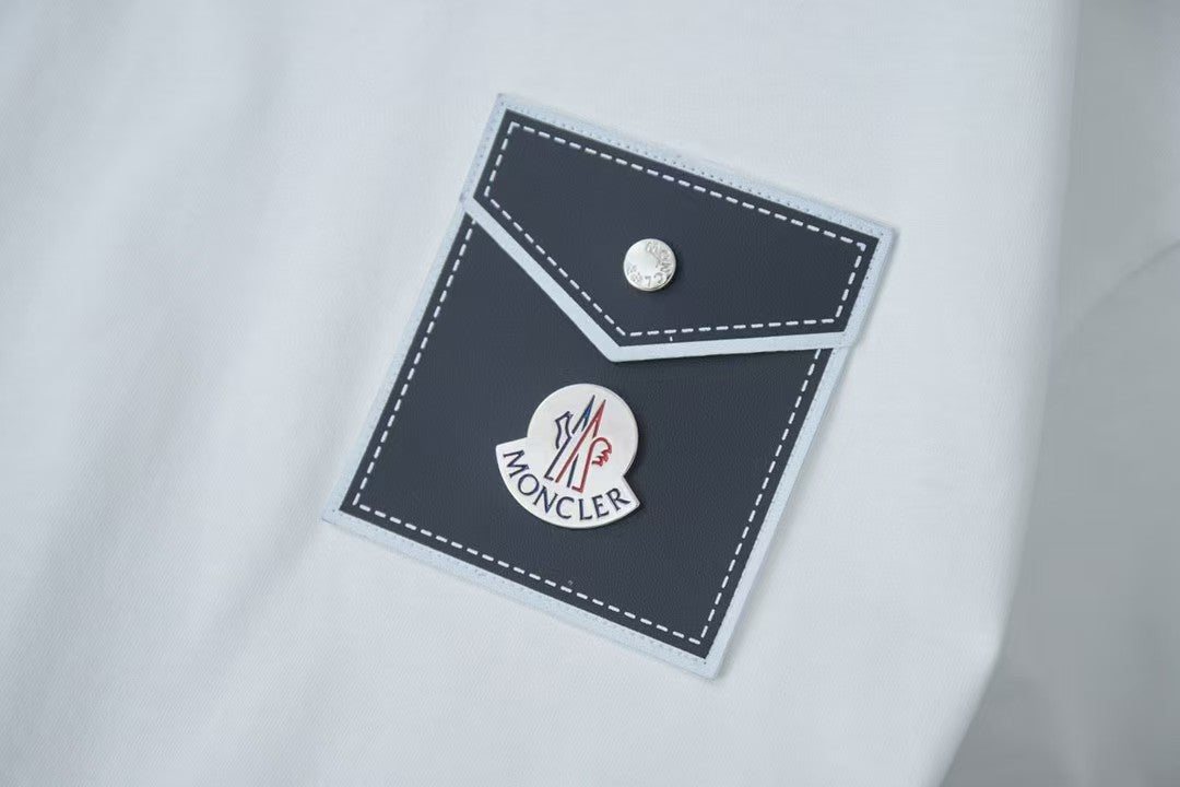 Early Spring New 3D Leather Brand Hardware Letter Logo Short Sleeve