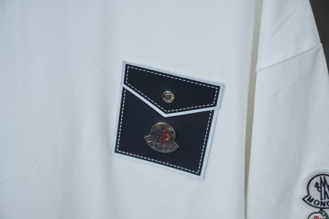 Early Spring New 3D Leather Brand Hardware Letter Logo Short Sleeve