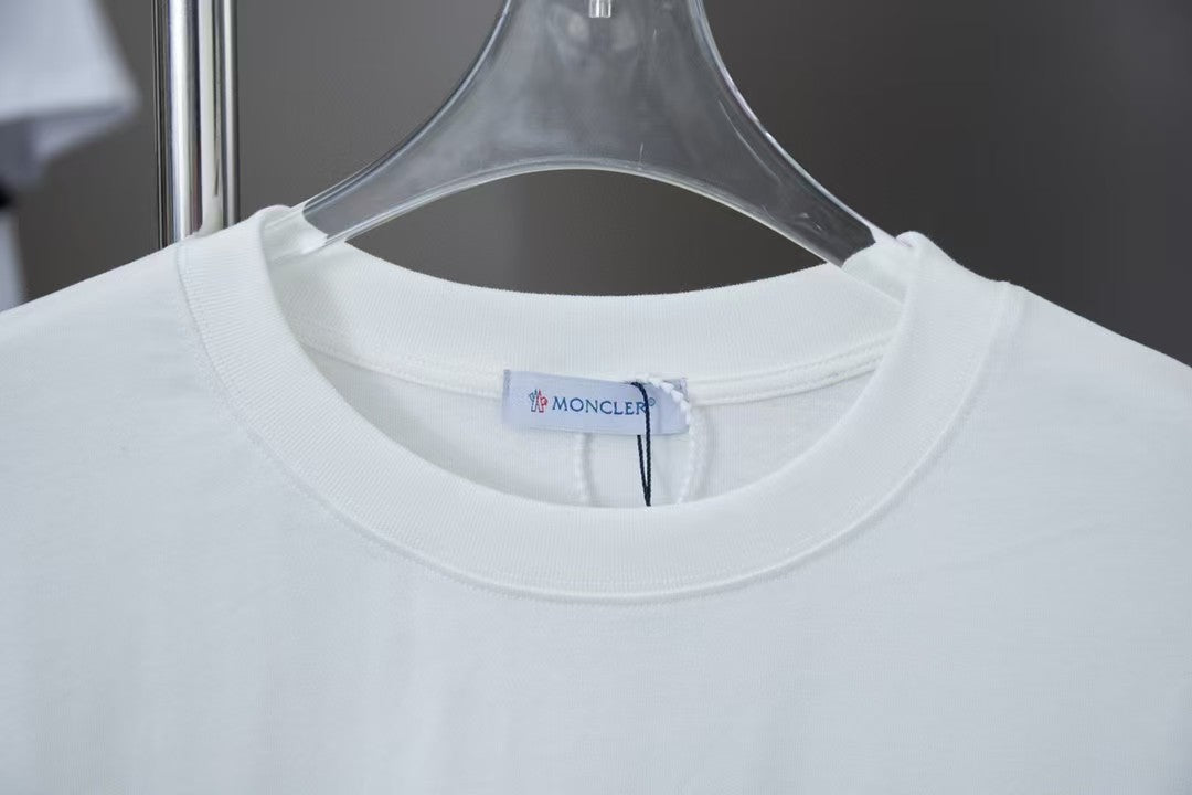 Early Spring New 3D Leather Brand Hardware Letter Logo Short Sleeve