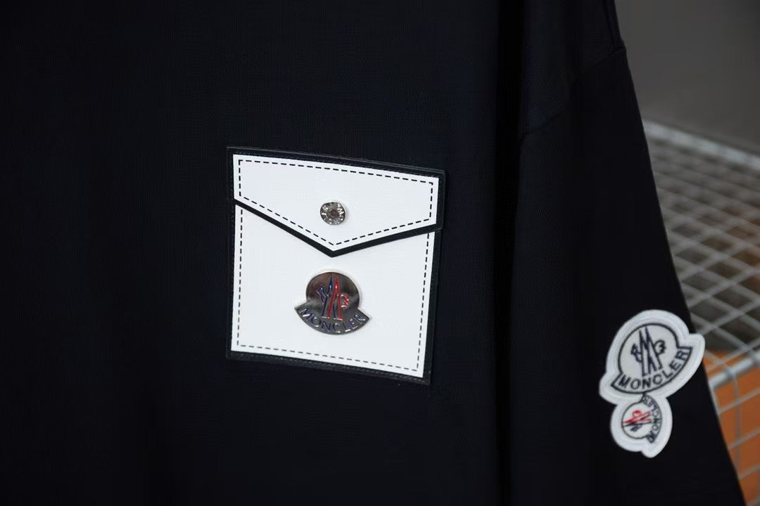 Early Spring New 3D Leather Brand Hardware Letter Logo Short Sleeve