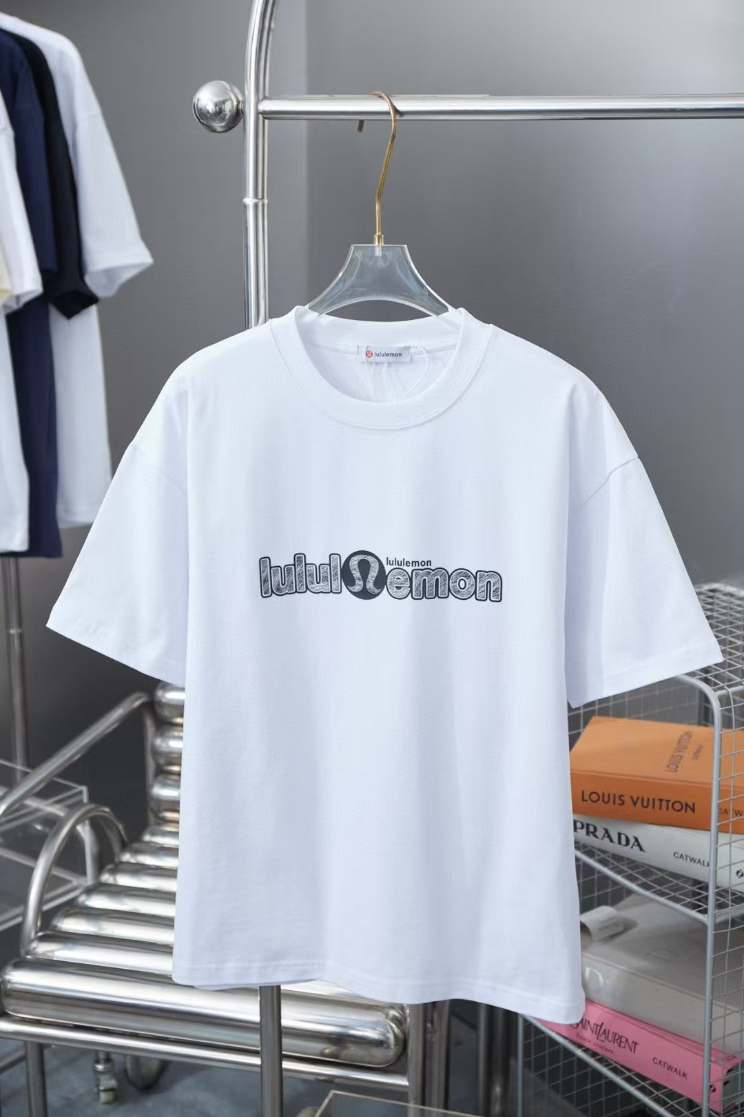 Early spring new trendy brand letter logo printed short sleeved shirt