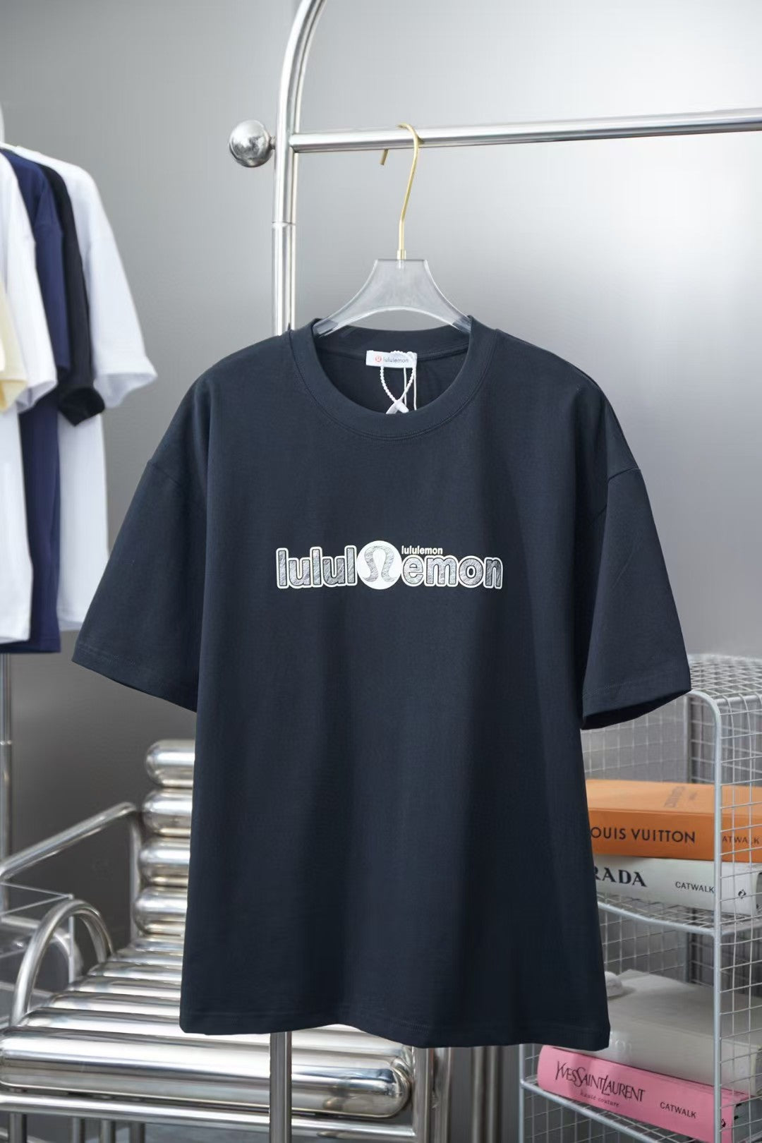 Early spring new trendy brand letter logo printed short sleeved shirt