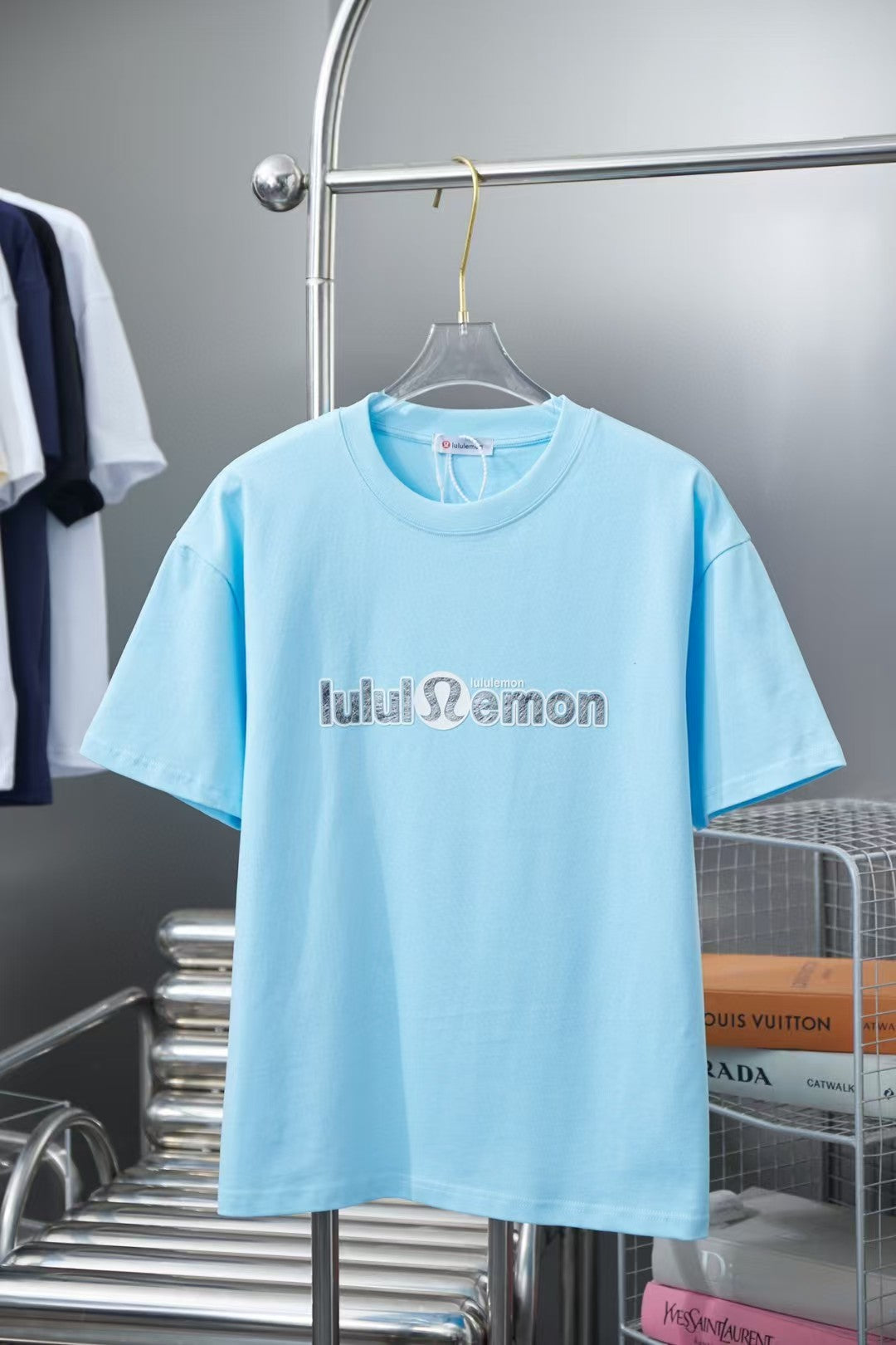Early spring new trendy brand letter logo printed short sleeved shirt