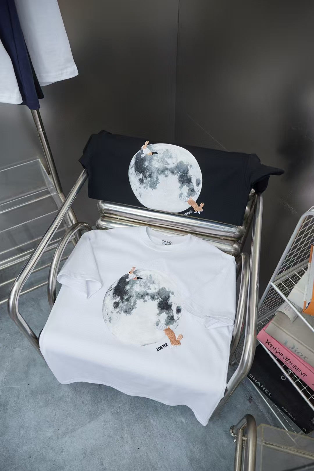 Early Spring New Moon Rabbit Embroidered Short Sleeve
