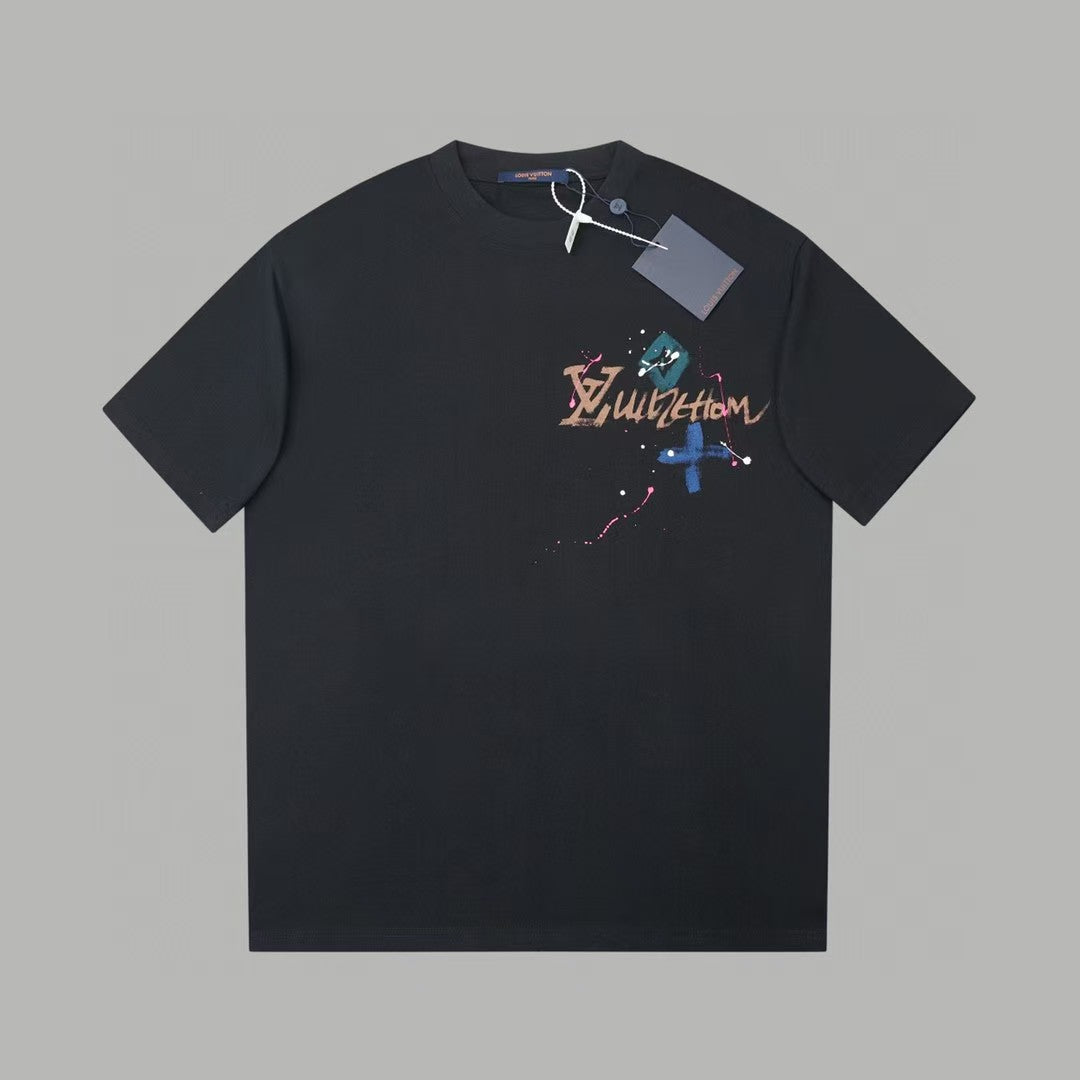 New graffiti hand-painted logo logo short sleeved shirt