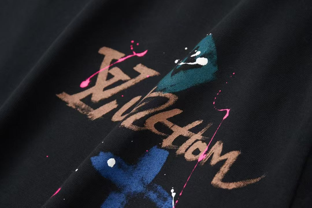 New graffiti hand-painted logo logo short sleeved shirt