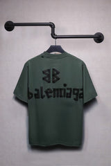 Short sleeved T-shirt with embossed paper tape
