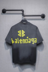 Short sleeved T-shirt with embossed paper tape