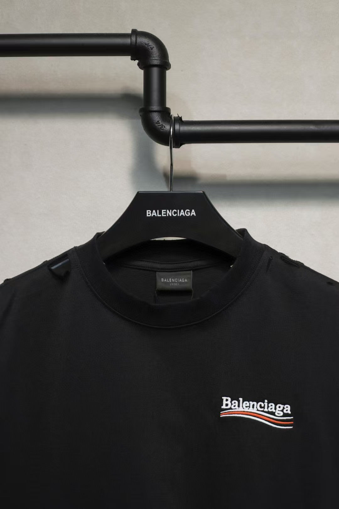 Embroidered T-shirt with holes