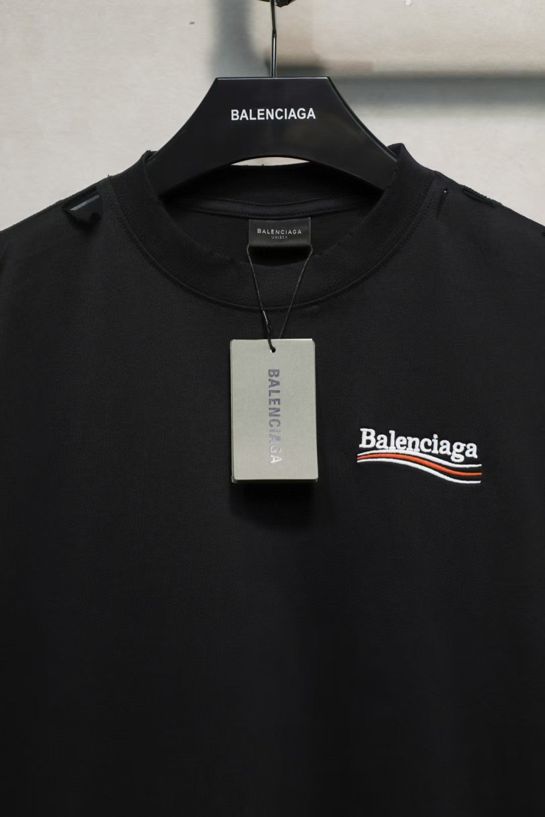 Embroidered T-shirt with holes