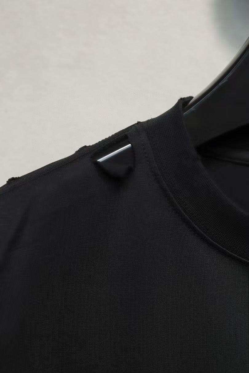 Embroidered T-shirt with holes