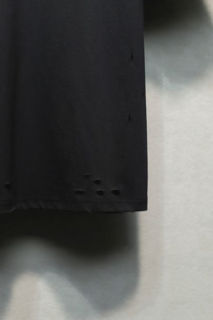 Embroidered T-shirt with holes