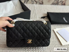 Medium size caviar cowhide bag 25cm