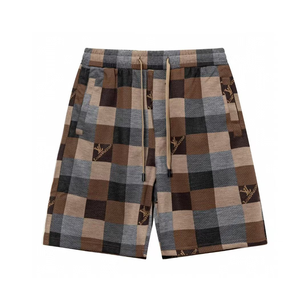 New Knitted Checkered Jacquard Shorts