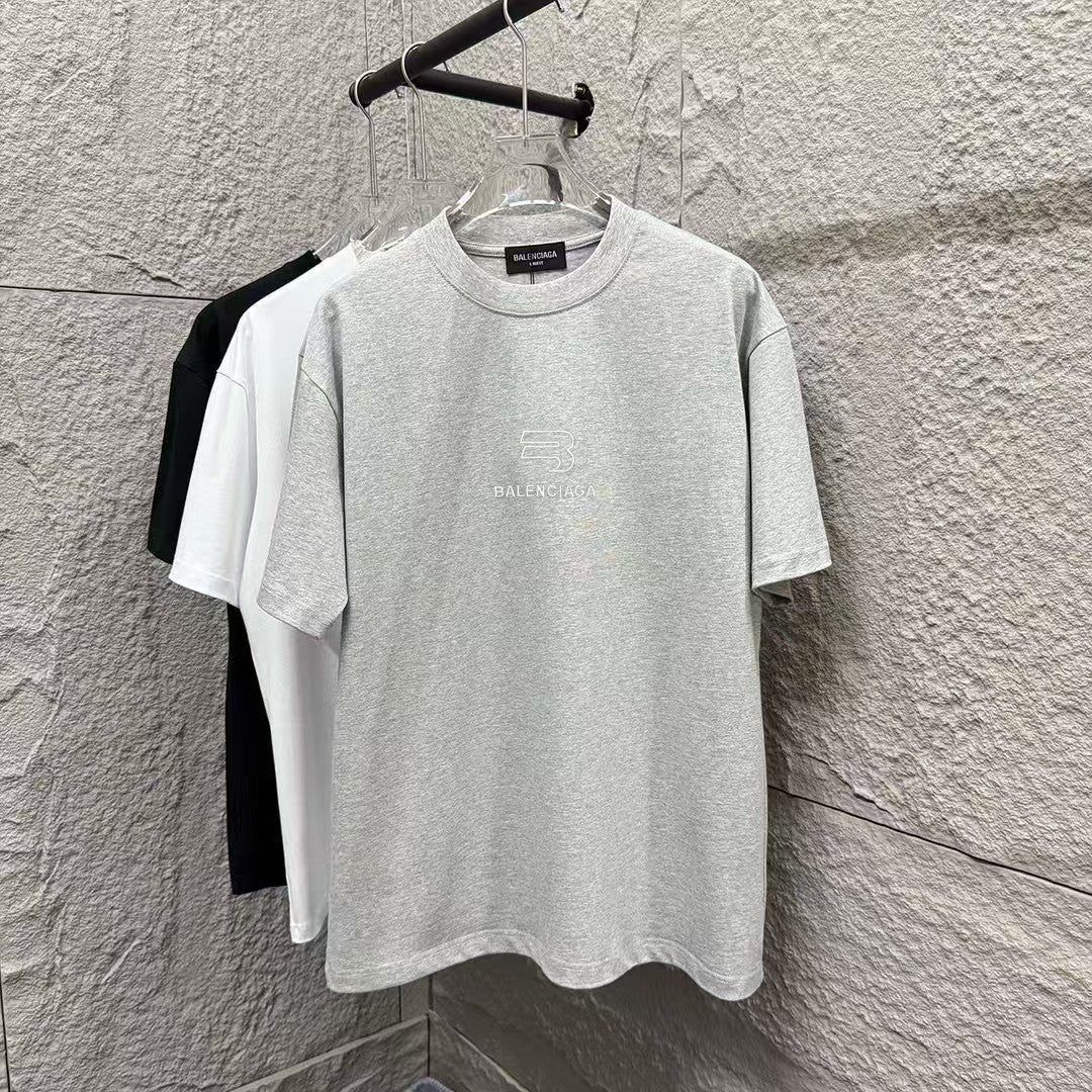 25 Spring/Summer New Style Embroidered Personalized Letter Logo with Back Printed T-shirt