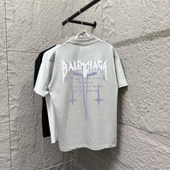 25 Spring/Summer New Style Embroidered Personalized Letter Logo with Back Printed T-shirt