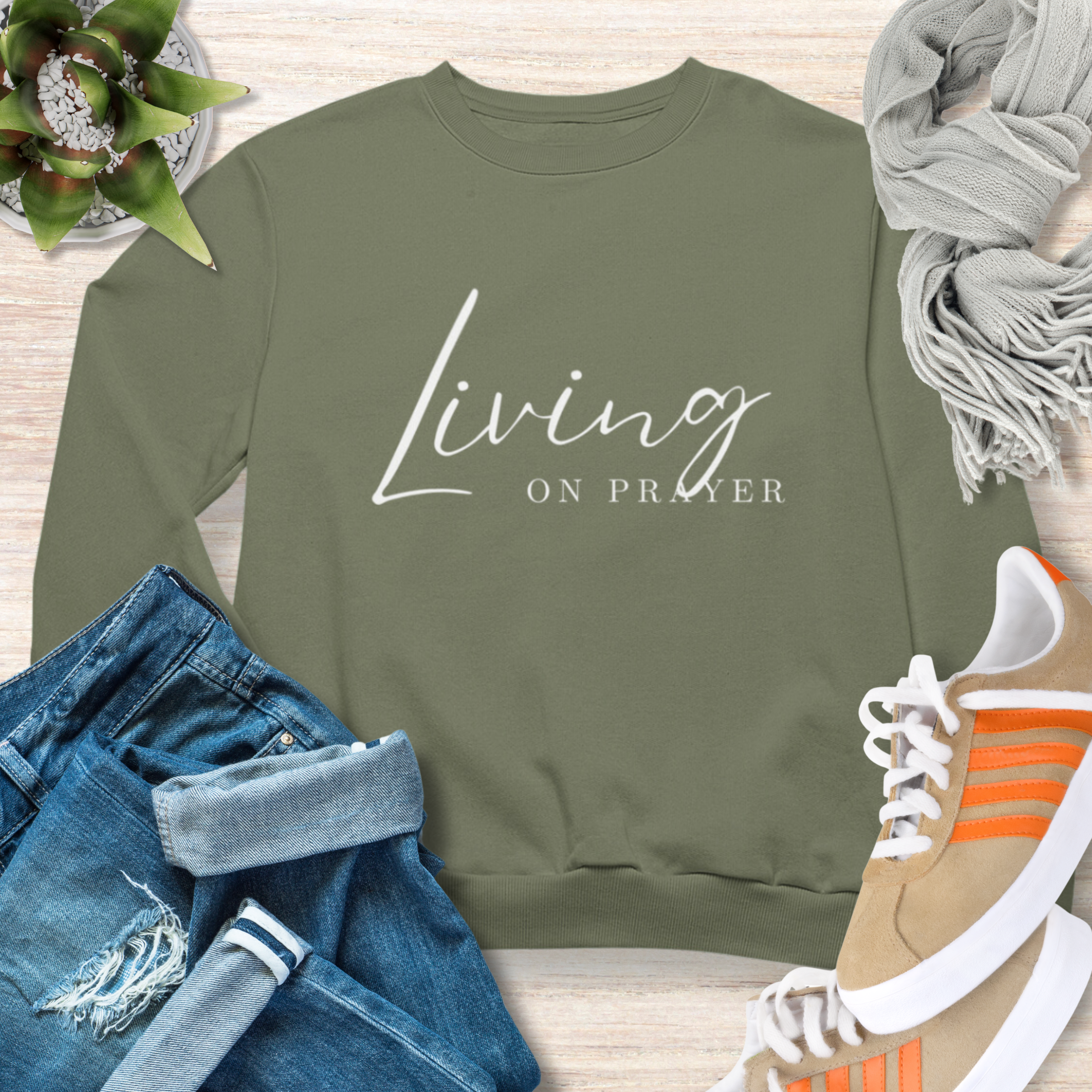 Living on Prayer Christian Sweatshirt