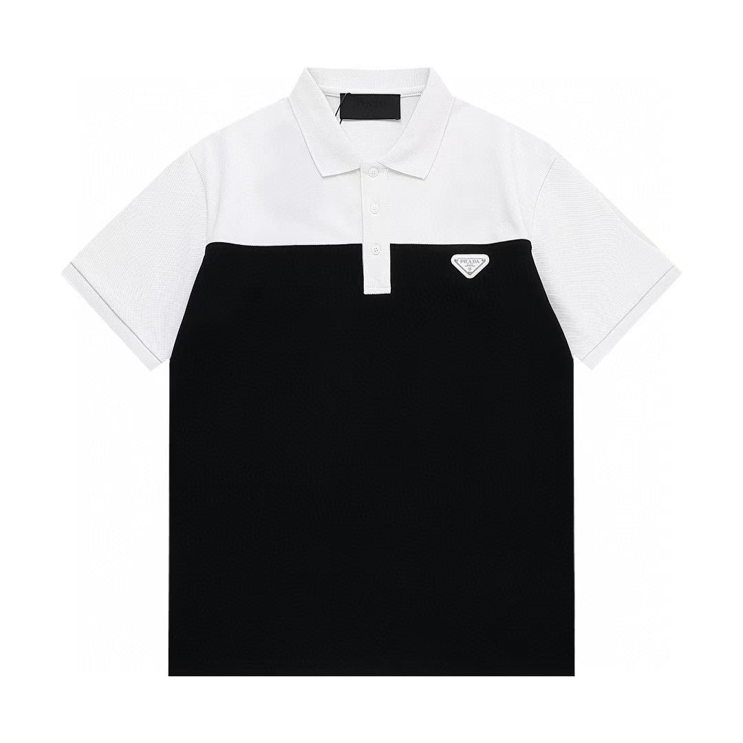 Collar triangle logo letter polo shirt