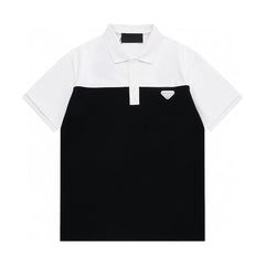 Collar triangle logo letter polo shirt