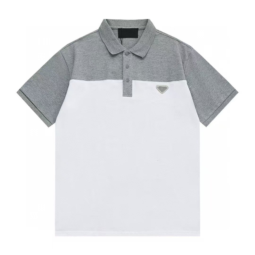Collar triangle logo letter polo shirt
