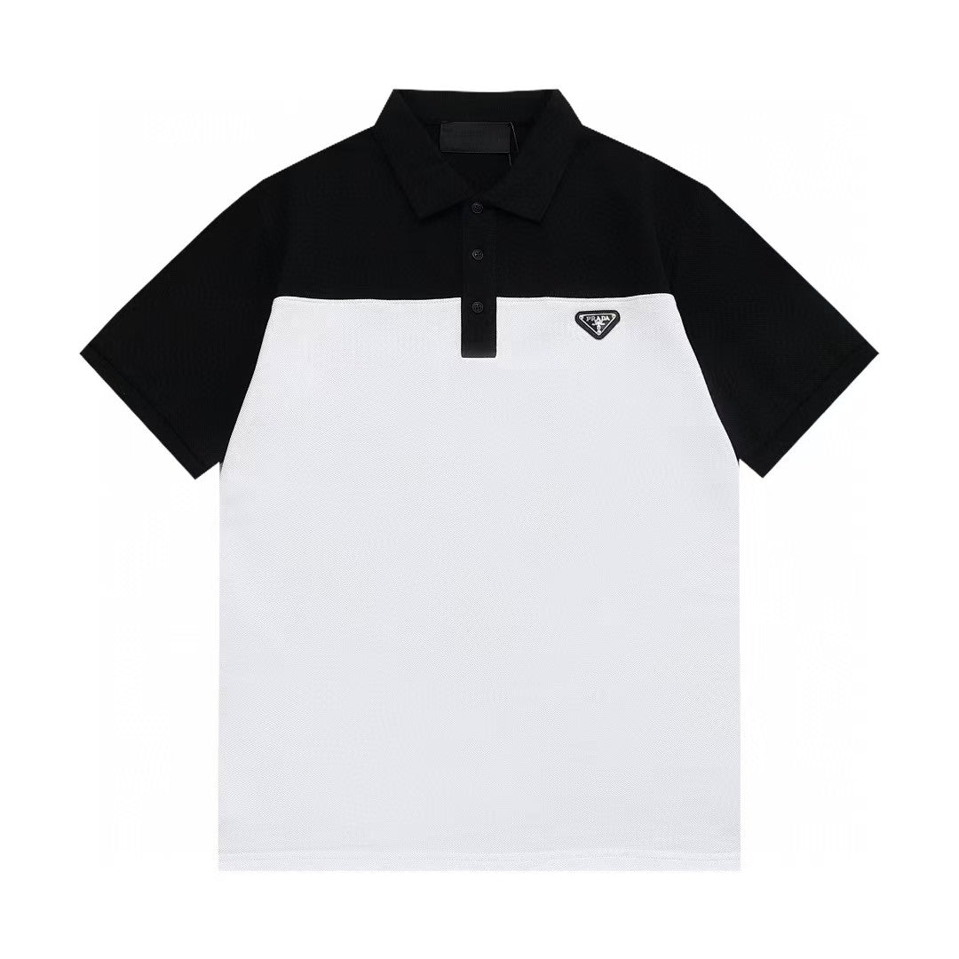 Collar triangle logo letter polo shirt