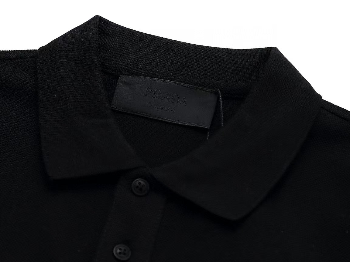 Collar triangle logo letter polo shirt