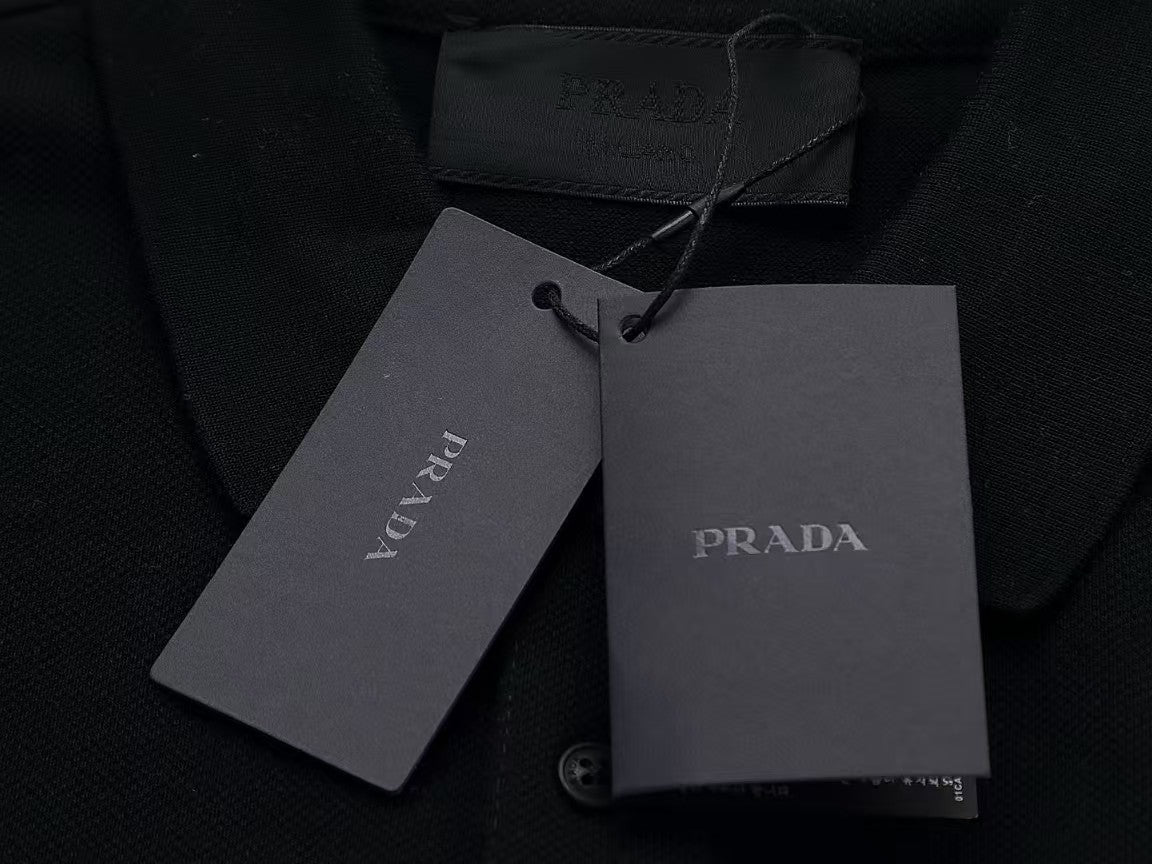 Collar triangle logo letter polo shirt