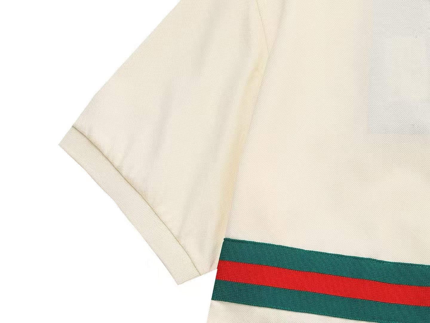 Alphabet Embroidered Cross Collar Polo Shirt