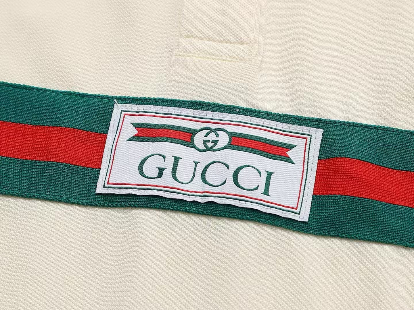 Alphabet Embroidered Cross Collar Polo Shirt