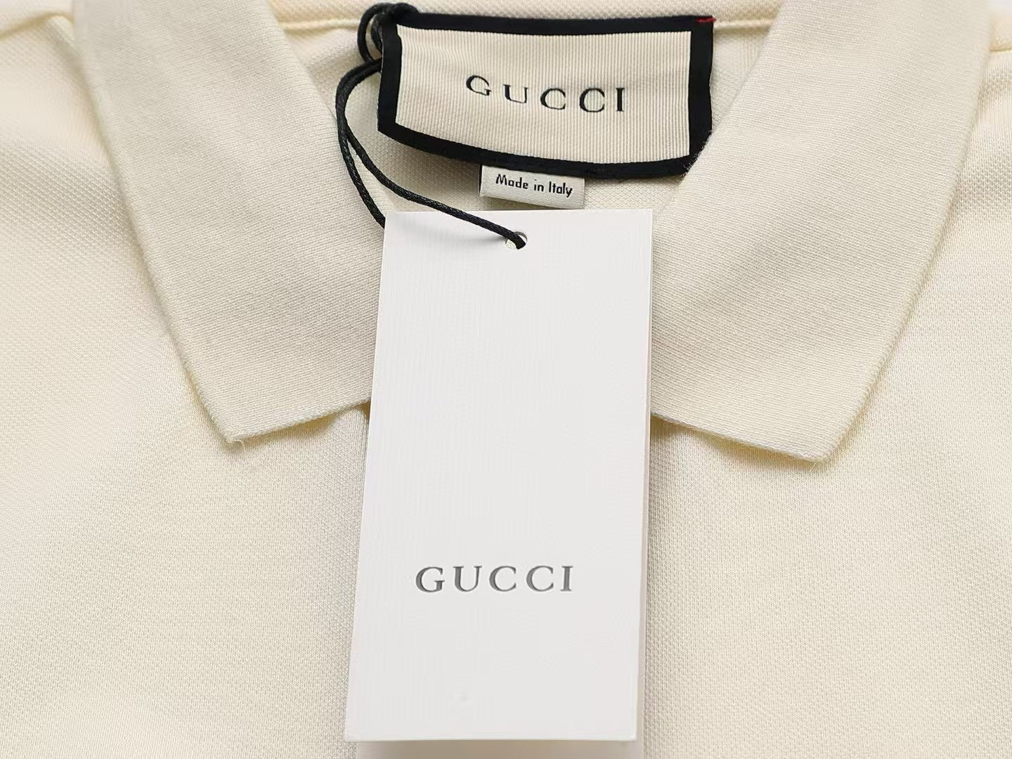 Alphabet Embroidered Cross Collar Polo Shirt