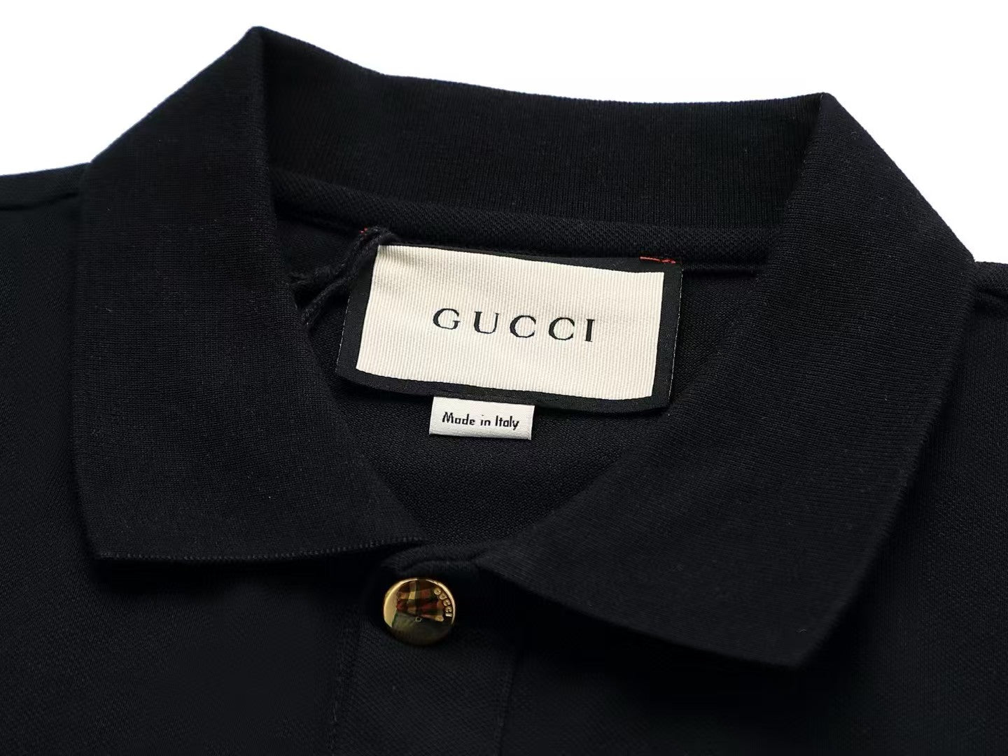 Alphabet Embroidered Cross Collar Polo Shirt