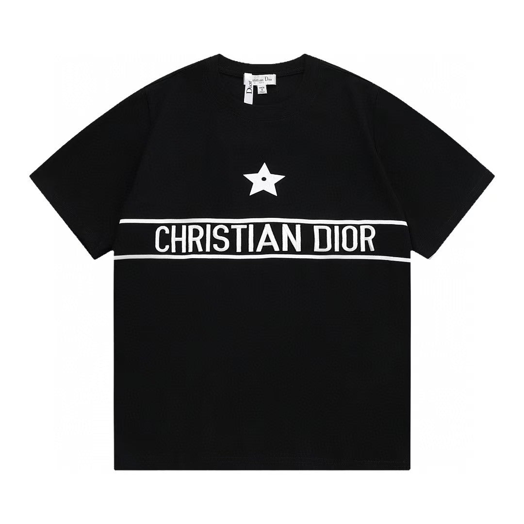 Classic letter embroidered short sleeved T-shirt