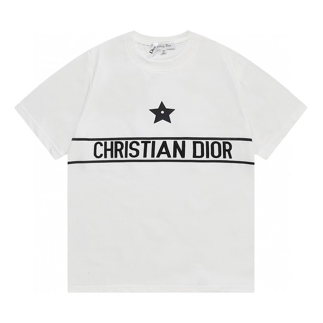 Classic letter embroidered short sleeved T-shirt