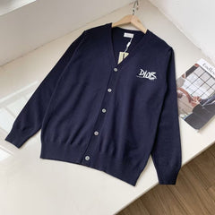 Classic Signature Letter Slogan Long Sleeve Knitted Shirt