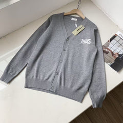Classic Signature Letter Slogan Long Sleeve Knitted Shirt