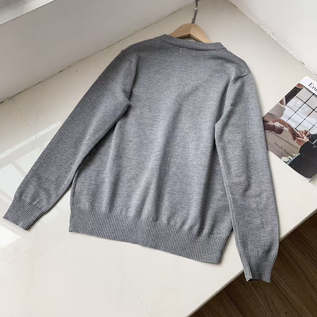 Classic Signature Letter Slogan Long Sleeve Knitted Shirt