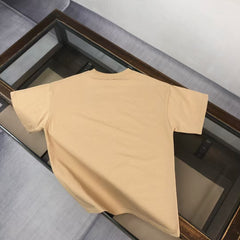 Embroidered letter round neck short sleeved T-shirt