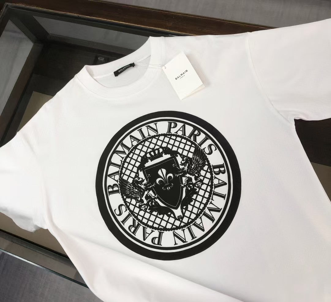 Printed letter round neck short sleeved T-shirt