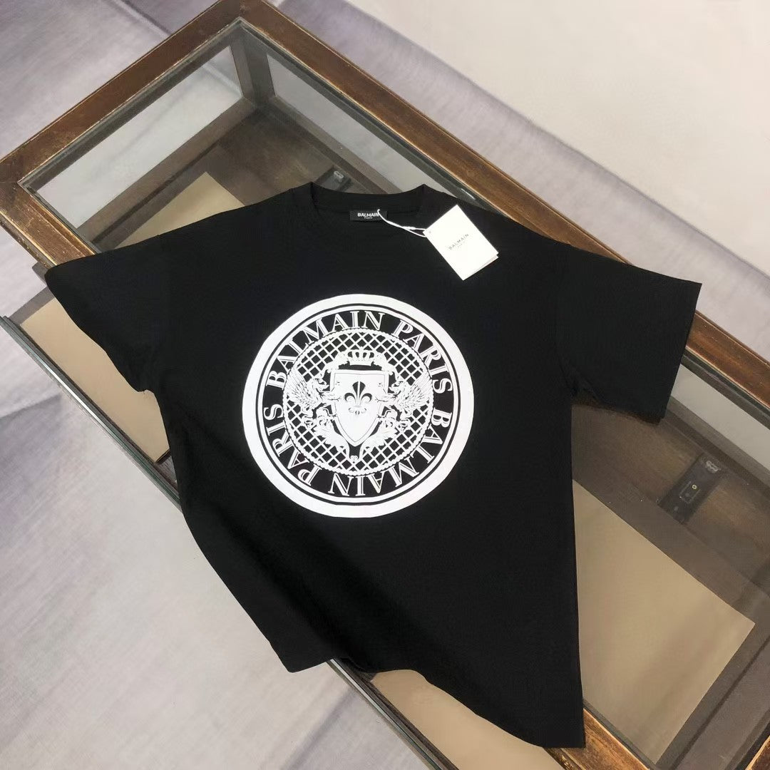 Printed letter round neck short sleeved T-shirt