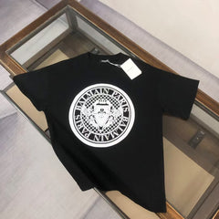 Printed letter round neck short sleeved T-shirt
